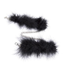 Load image into Gallery viewer, Feathery Black Fuzzy Handcuffs
