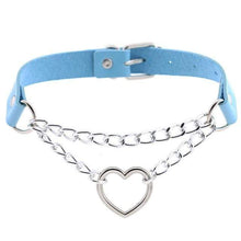 Load image into Gallery viewer, Heart in Chains Leather Choker
