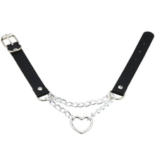 Load image into Gallery viewer, Heart in Chains Leather Choker
