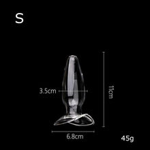Load image into Gallery viewer, Transparent Glass Anal Plug Hollow Butt Plug for Woman Vaginal Speculum Douche Enema Anal Sex Toys for Women Men Glass Buttplug
