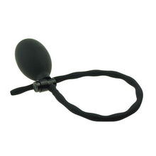 Load image into Gallery viewer, Inflatable Beaded Black Silicone Urethral Sound
