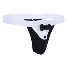 Load image into Gallery viewer, Tuxedo with Bowknot Elastic Waistband Panties
