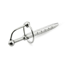 Load image into Gallery viewer, Striped Hollow Steel Urethral Play Penis Plug
