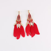 Load image into Gallery viewer, Bohemian Feather Clip on Earrings

