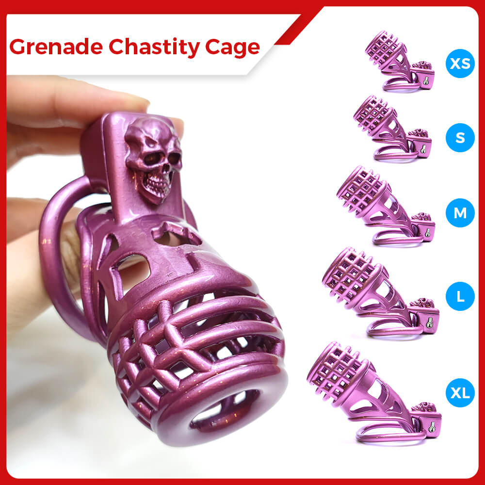 Purple Grenade Chastity Cage