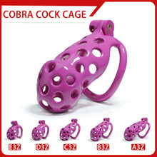 Load image into Gallery viewer, Purple Hole Cobra Chastity Cage Kit 1.77 To 4.13 Inches Long
