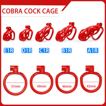 Load image into Gallery viewer, Red Cobra Chastity Cage Kit 1.77 To 4.13 Inches Long
