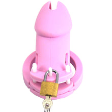 Load image into Gallery viewer, Silicone Chastity Cage Light Pink 3.74 Inches Long
