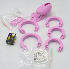 Load image into Gallery viewer, Silicone Chastity Cage Pink &amp; Short
