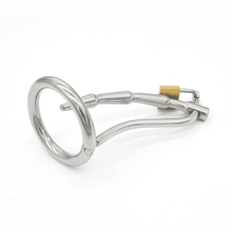 Stainless Steel Urethral Tube Chastity Lock  Device