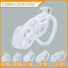 Load image into Gallery viewer, White Cobra Chastity Cage Kit 1.77 To 4.13 Inches Long
