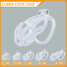 Load image into Gallery viewer, White Stripe Cobra Chastity Cage Kit 1.77 To 4.13 Inches Long
